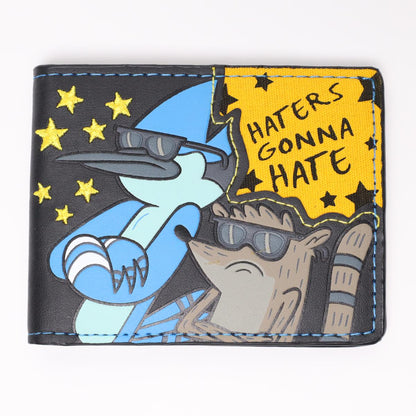 Haters Gonna Hate Regular Show Mordecai and Rigby Embroidered Bifold Wallet