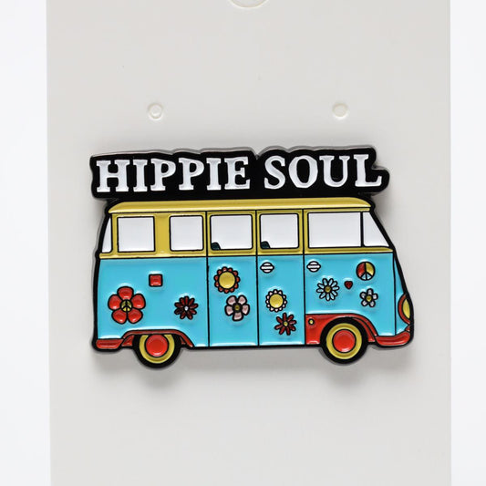 Hippie Soul Flower VW Bus Enamel Pin