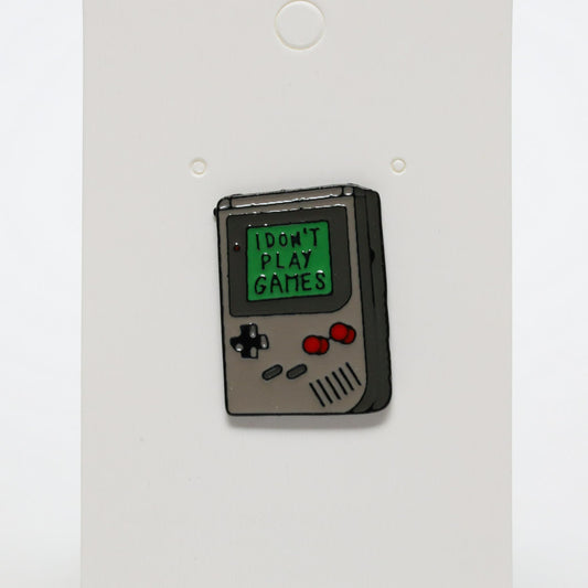 Ironic I Don’t Play Games Nintendo Gameboy Enamel Pin