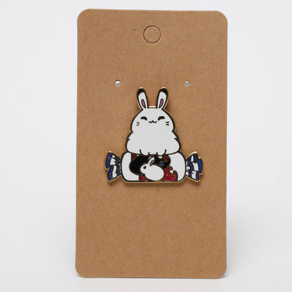 Japanese White Rabbit Candy Enamel Pin