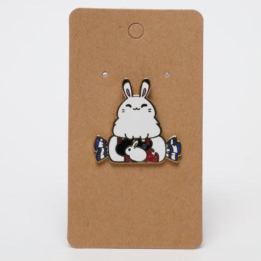 Japanese White Rabbit Candy Enamel Pin