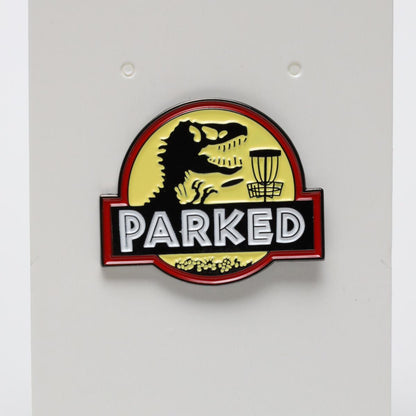 Jurassic Park Disc Golf Parked Pun Enamel Pin