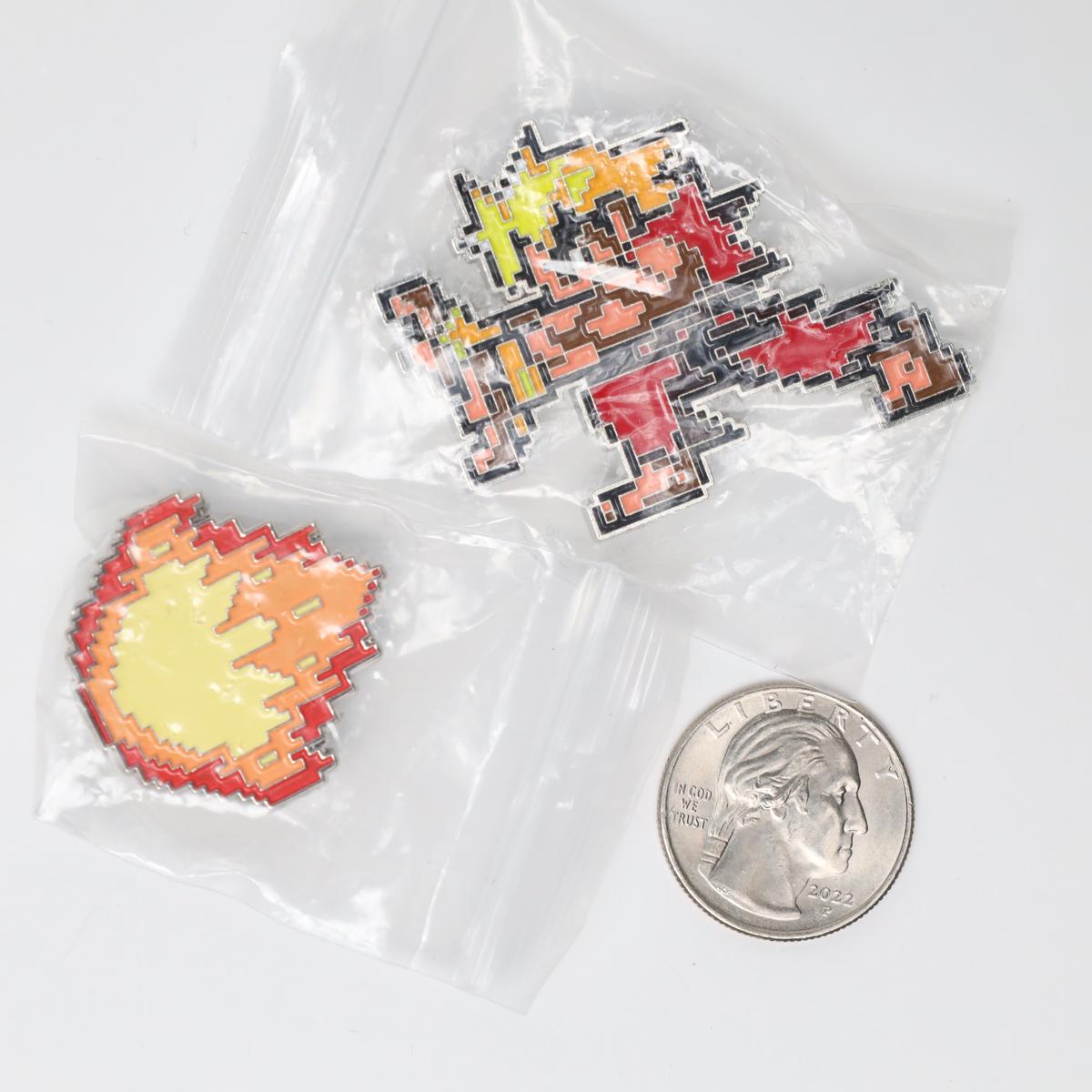 Ken Masters Pixel Hadouken Street Fighter Enamel Pin