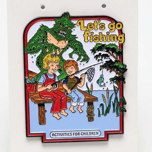 Lets Go Fishing Thetis Lake Monster Funny Enamel Pin