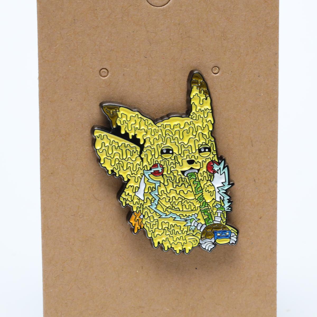 Melting Pikachu x Teenage Mutant Ninja Turtle Smoking Enamel Pin