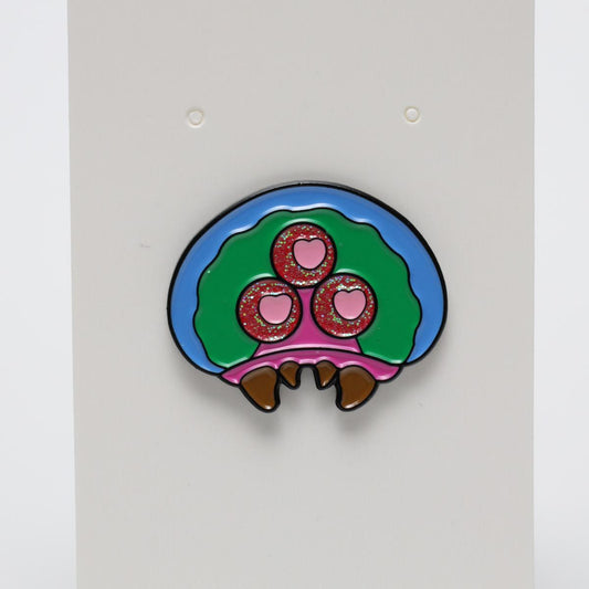Metroid Larva with Hearts Enamel Pin