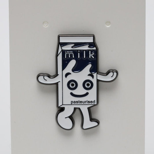 Milk Carton Guy Enamel Pin