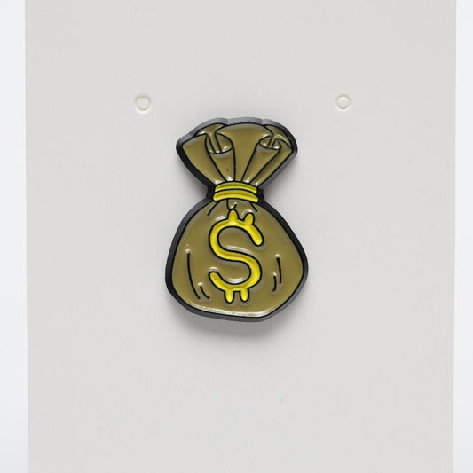 Money Bag Enamel Label Pin