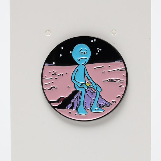 Mr. Meeseeks Sitting on Moon Rick & Morty Enamel Pin