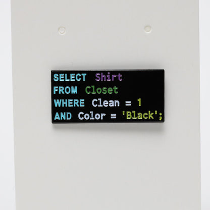MySql Clean Black Shirt Enamel Pin