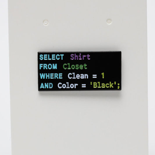 MySql Clean Black Shirt Enamel Pin