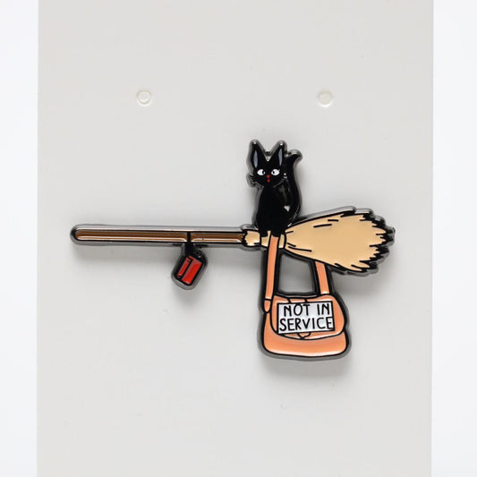 Not In Service Witch Broom Enamel Pin