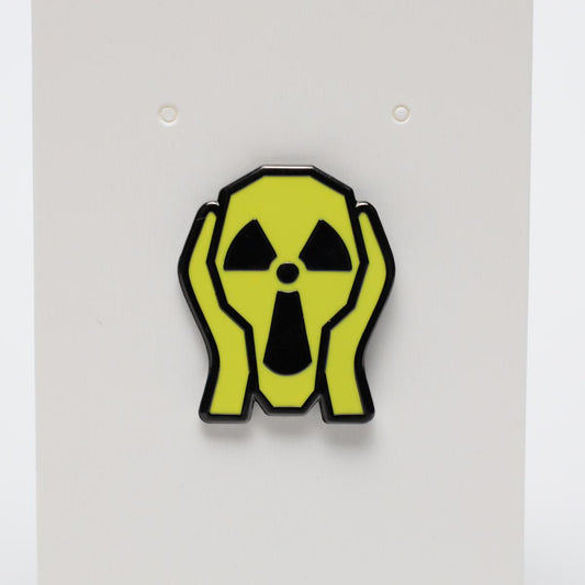 Nuclear Hazard Sign with Face Enamel Pin
