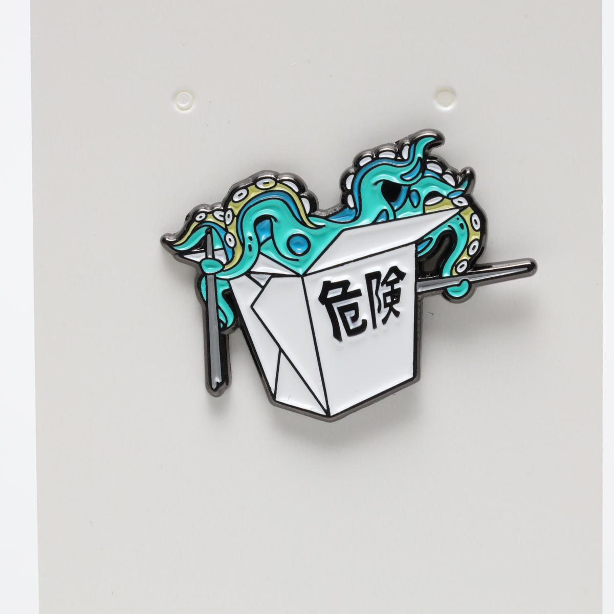 Octopus Chinese Food Enamel Pin