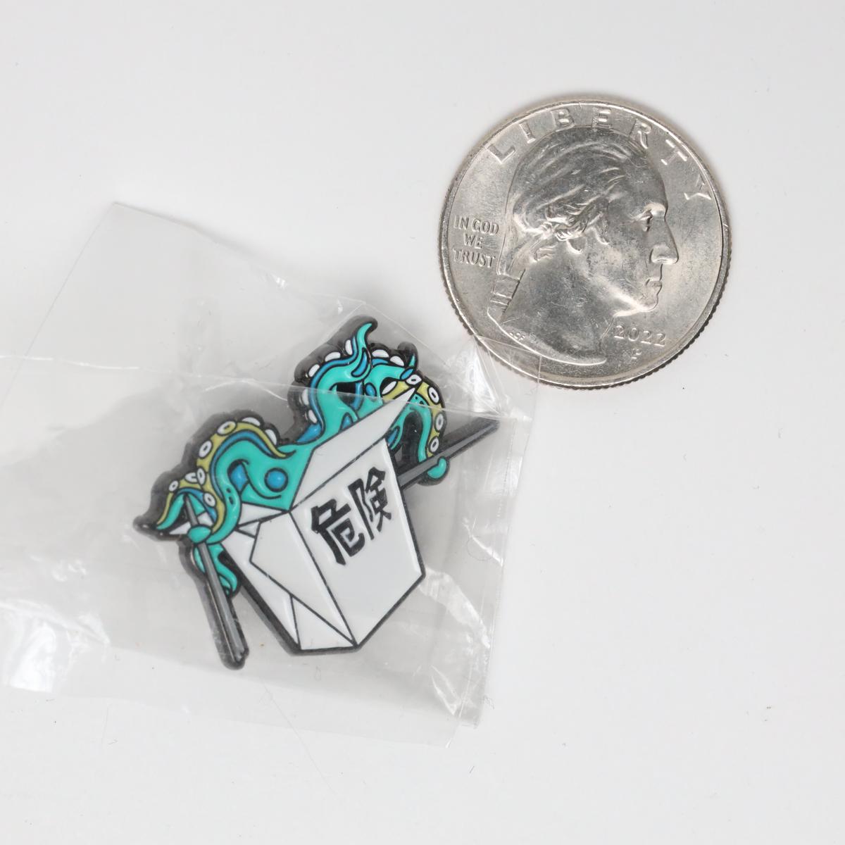 Octopus Chinese Food Enamel Pin