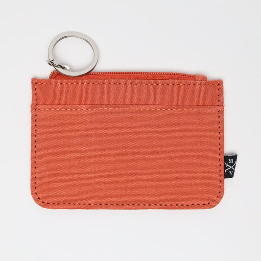 Orange Fabric Slim Card Wallet / Coin Pouch