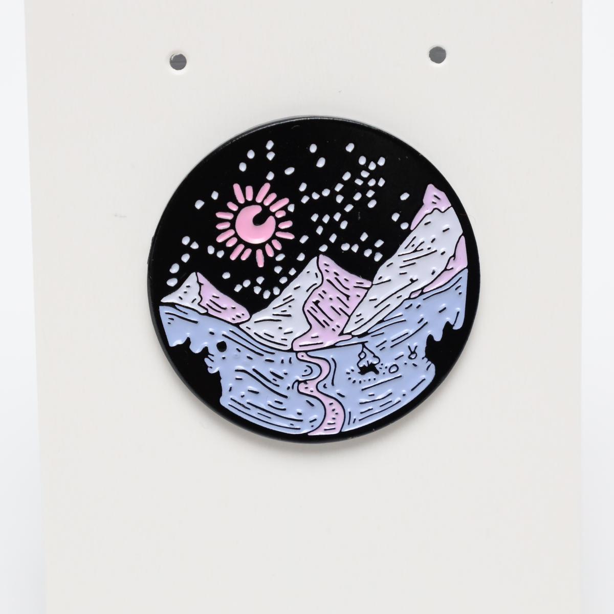 Pastel Nature Scene Enamel Pin