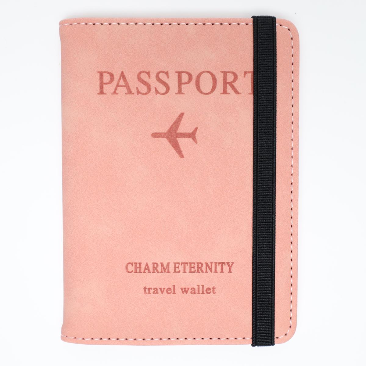 Pink RFID Blocking Passport Cover Travel Wallet (Color)