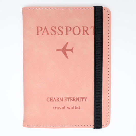 Pink RFID Blocking Passport Cover Travel Wallet (Color)