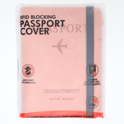 Pink RFID Blocking Passport Cover Travel Wallet (Color)