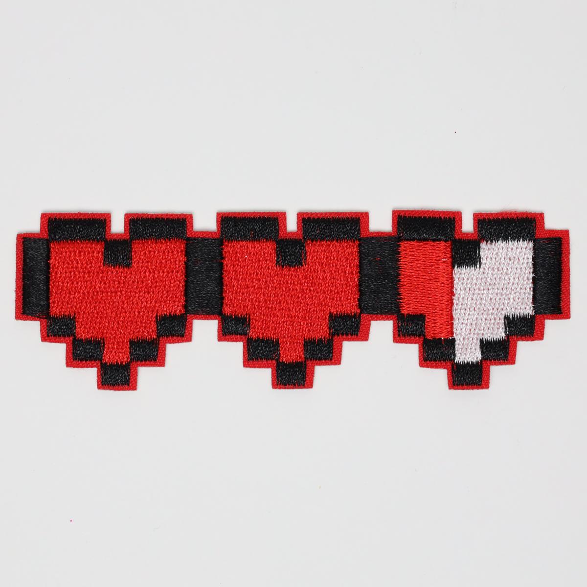 Pixel Heart Health Embroidered Iron On Patch