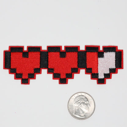 Pixel Heart Health Embroidered Iron On Patch