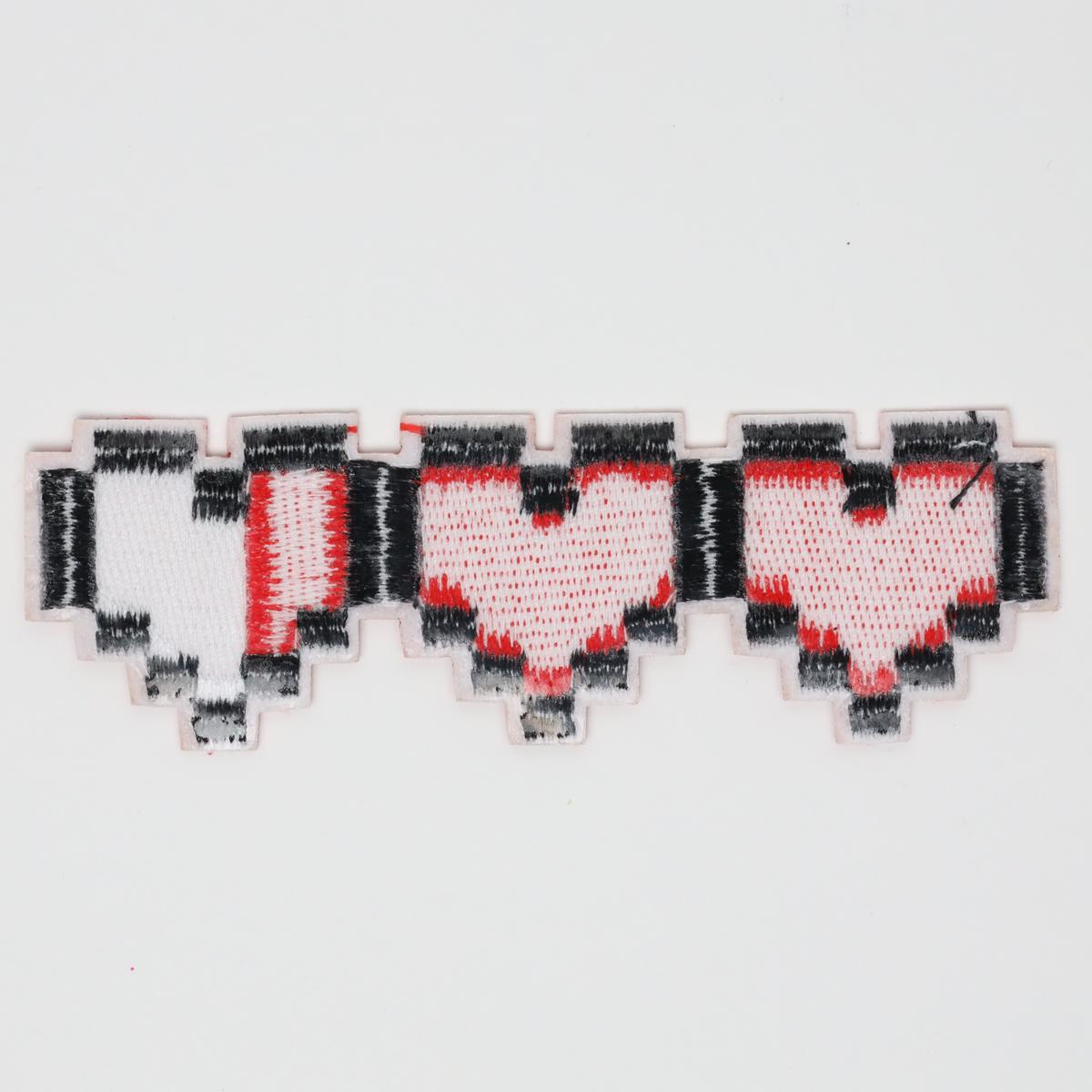 Pixel Heart Health Embroidered Iron On Patch