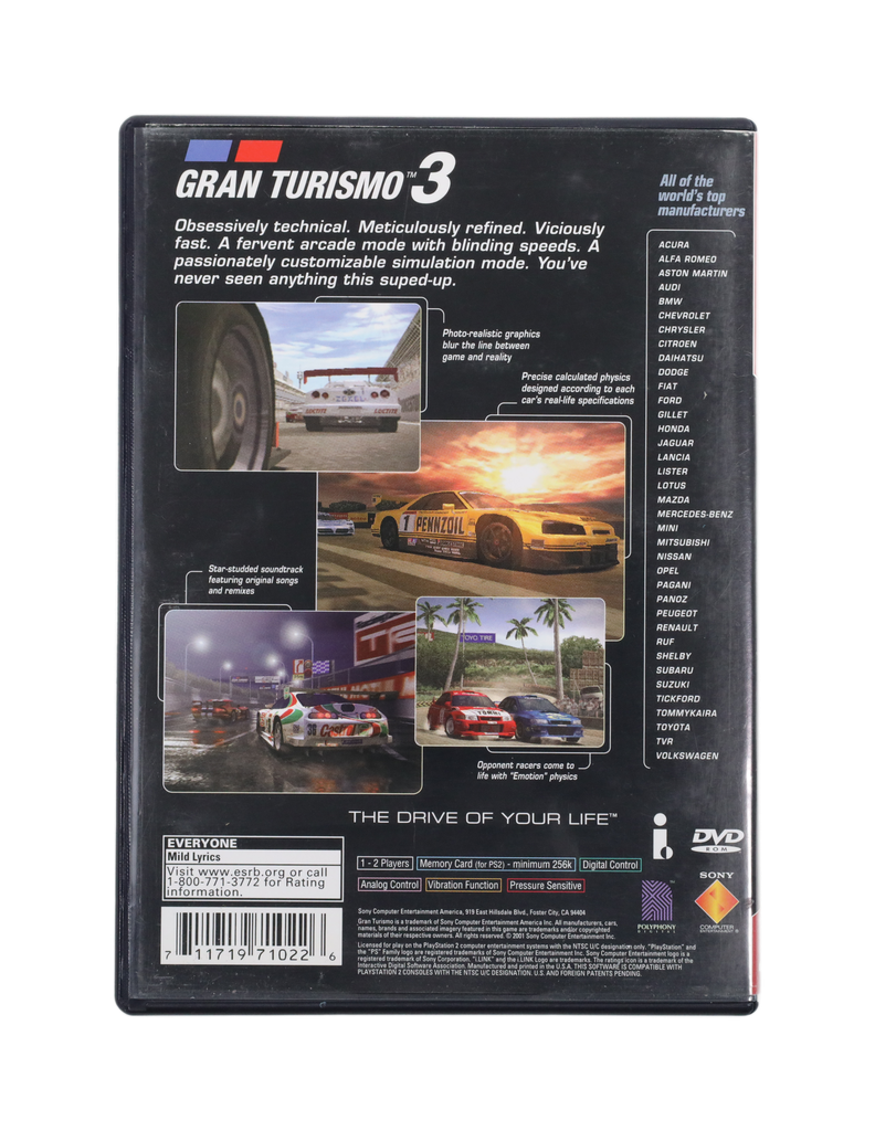 Gran Turismo 3 A-Spec - PlayStation 2 (Complete / Good)