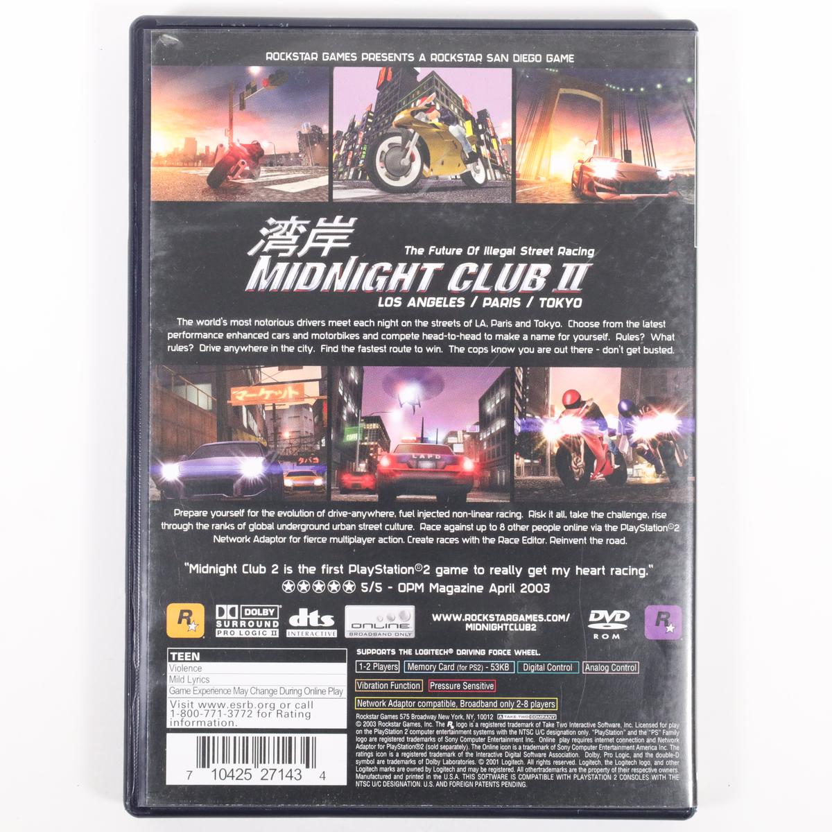 Midnight Club II - PlayStation 2 (Complete / Acceptable)