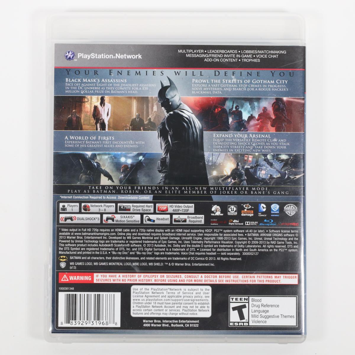 Batman: Arkham Origins - PlayStation 3 (Complete / Good)