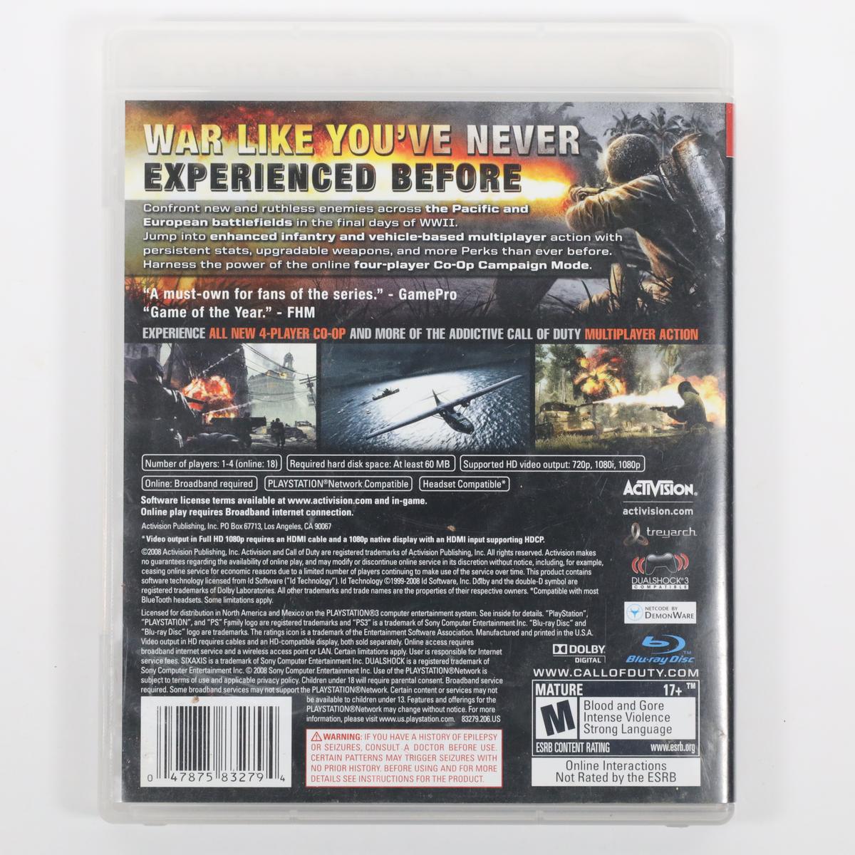 Call of Duty World at War - PlayStation 3 (Box / Good)