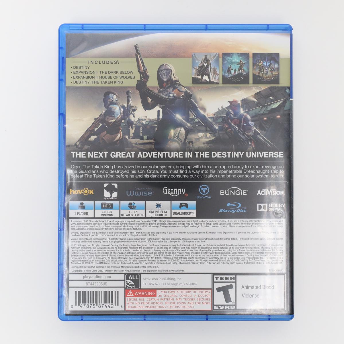 Destiny: Taken King Legendary Edition - PlayStation 4 (Complete / Good)