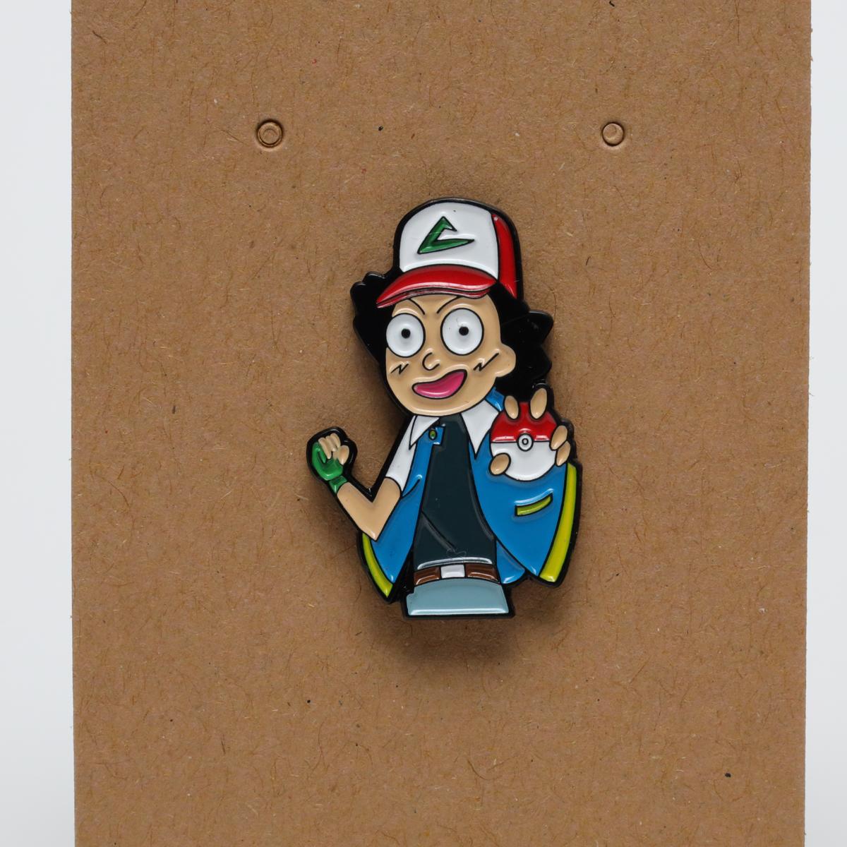 Pokemon Ash x Rick and Morty Enamel Pin