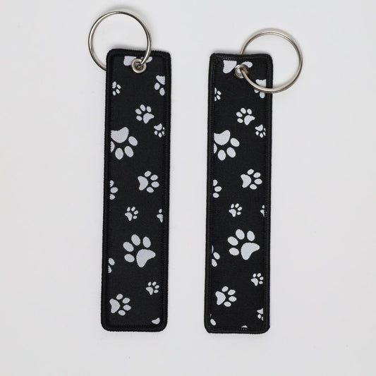 Puppy Paw Embroidered Keychain