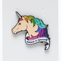 Rainbow Mane Unicorn Believe In Yourself Enamel Pin