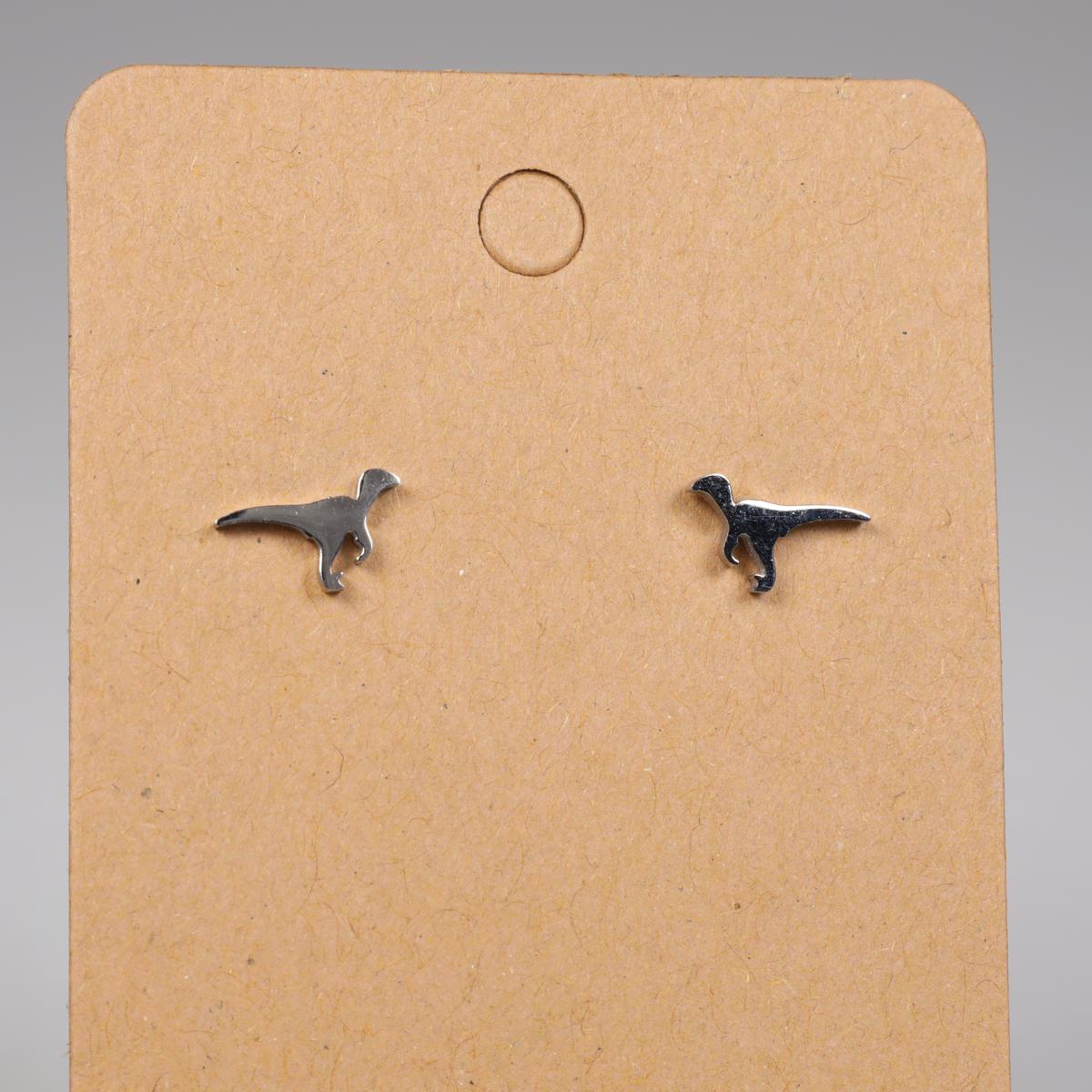 Raptor Dinosaur Stainless Steel Stud Earrings