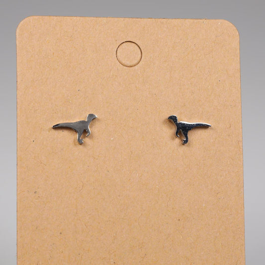 Raptor Dinosaur Stainless Steel Stud Earrings