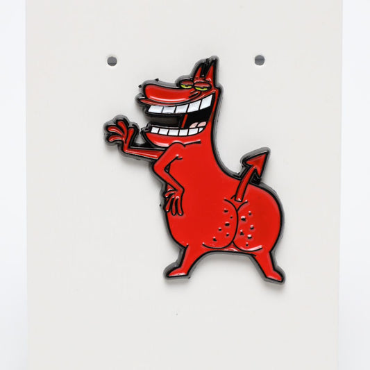 Red Guy Cow and Chicken Devil Enamel Pin