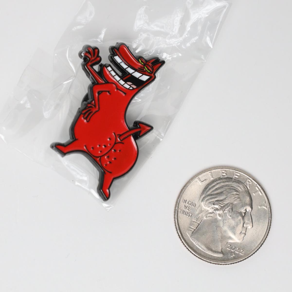 Red Guy Cow and Chicken Devil Enamel Pin