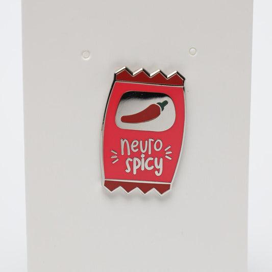 Red Neuro Spicy Pepper Packet Enamel Pin