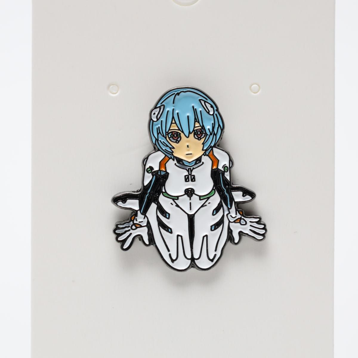 Rei Ayanami Neon Genesis Evangelion Suited Sitting Looking Up Enamel Pin