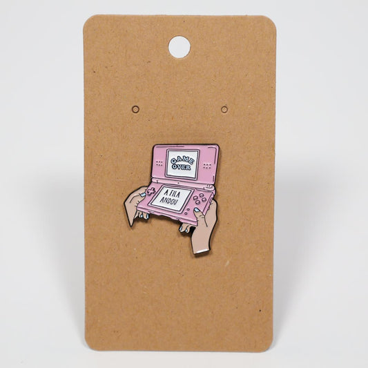 Retro “Game Over” Cartoon Handheld Game Console Enamel Pin