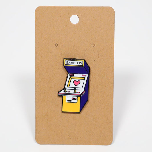 Retro Cartoon Heart Arcade Game Cabinet Enamel Pin