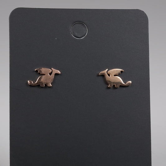 Rose Gold Dragon Stainless Steel Stud Earrings