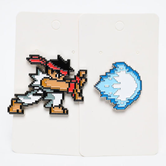 Ryu Pixel Hadouken Street Fighter Enamel Pin
