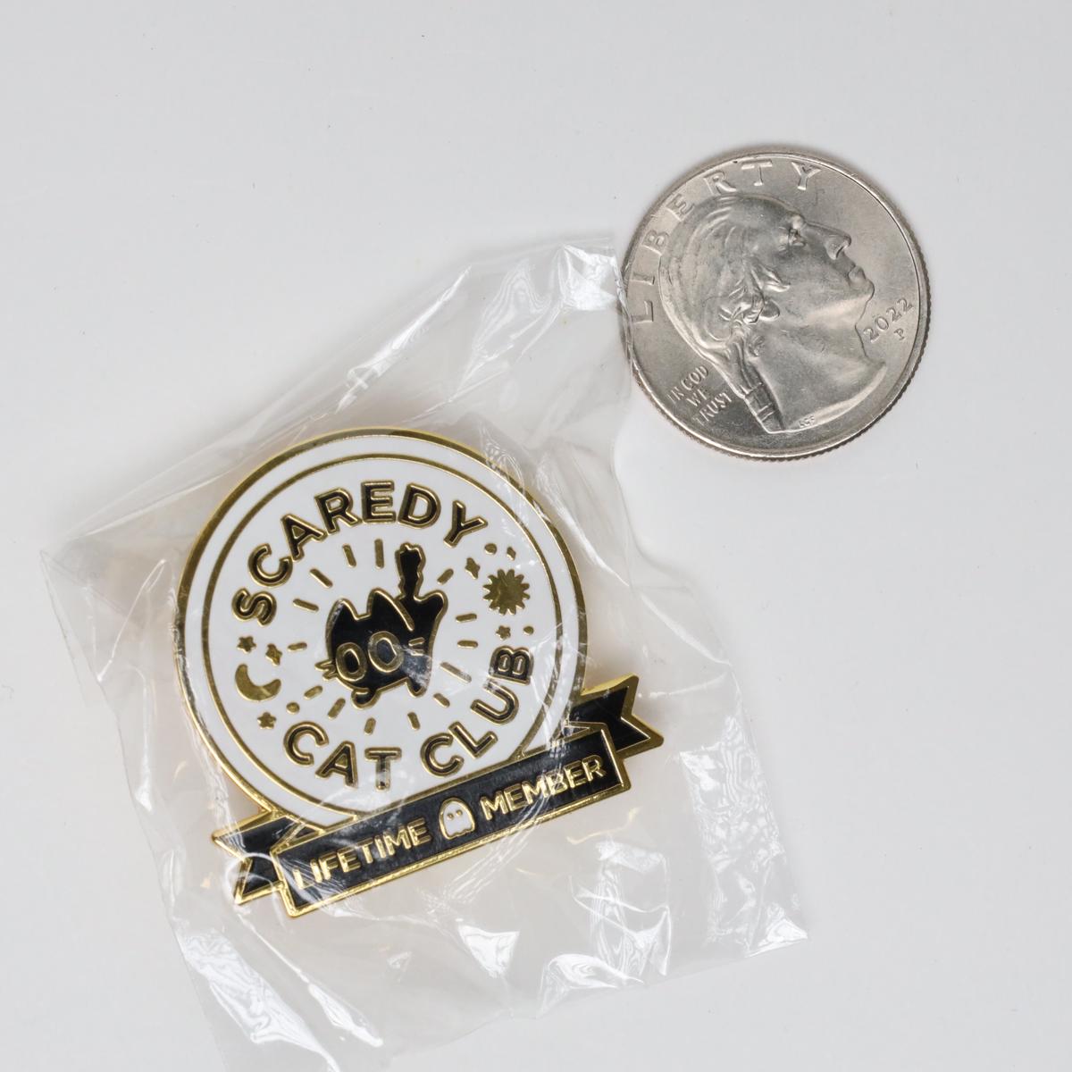 Scaredy Cat Club Enamel Pin