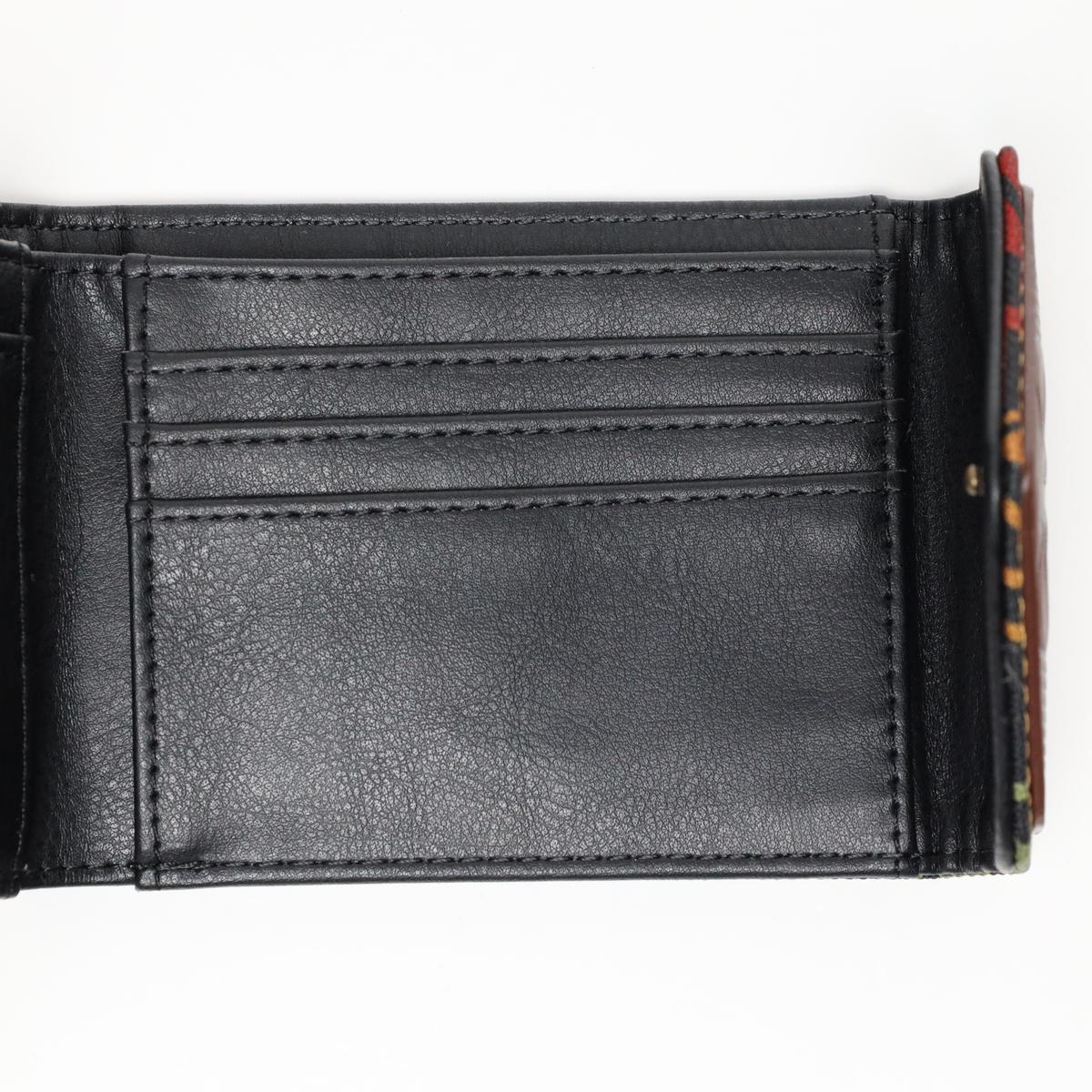 Secured Rasta Marijuana Themed Fabric Bifold Wallet