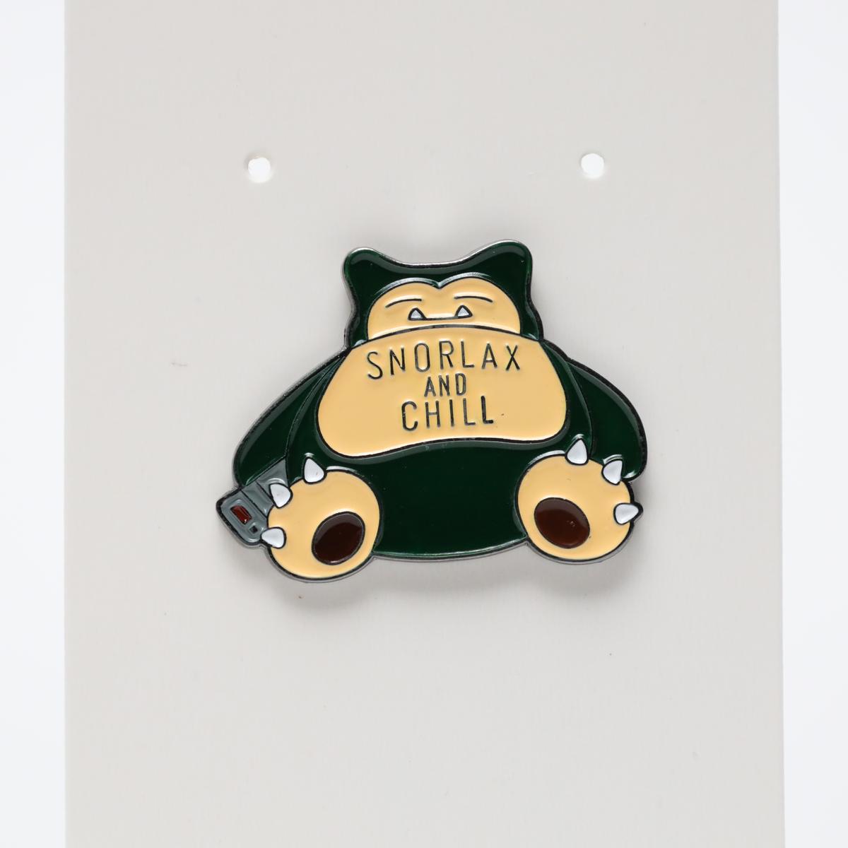 Snorlax and Chill Pokemon Enamel Pin