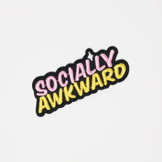 Socially Awkward Embroidered Iron On Patch