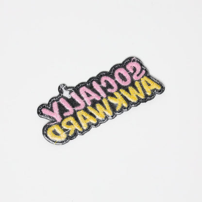 Socially Awkward Embroidered Iron On Patch